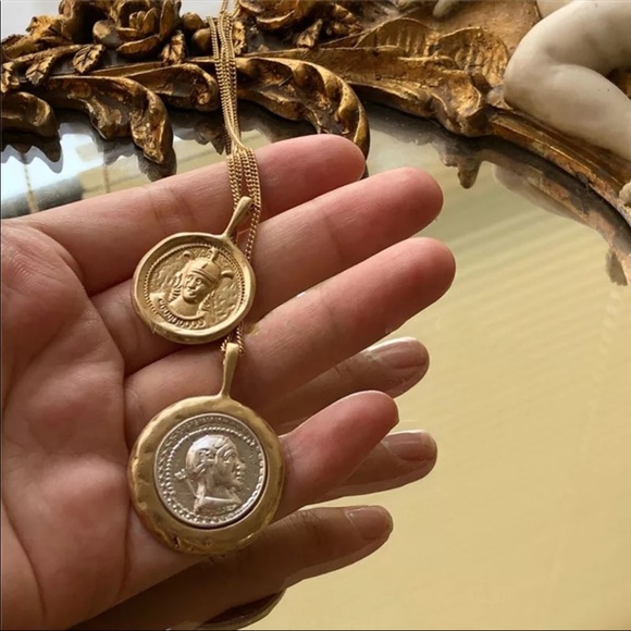 NEW antique vintage gold / silver coins necklace - Picture 3 of 5